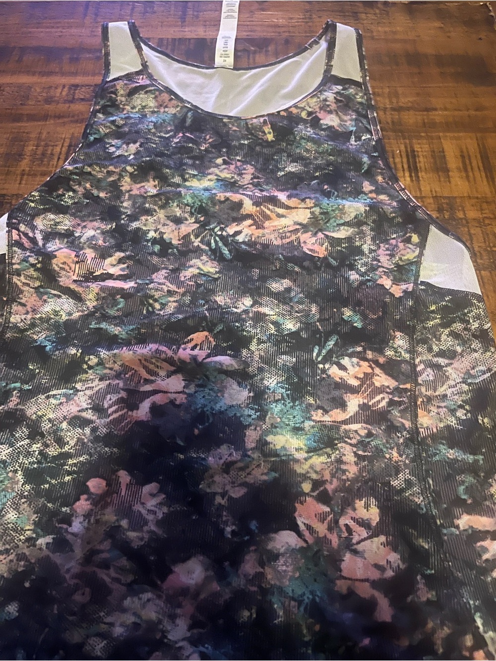Lululemon Floral Tank Top in Black with Pastel Print size 2